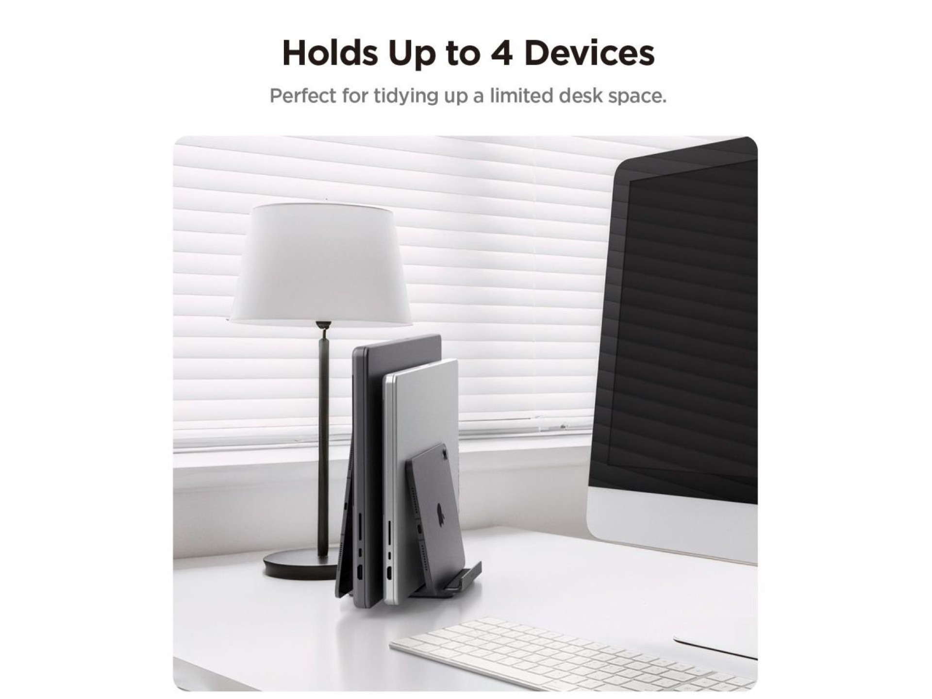 Organizador de mesa Spigen LD208S4 para laptops, tablets, smartphones e teclados - Cinza