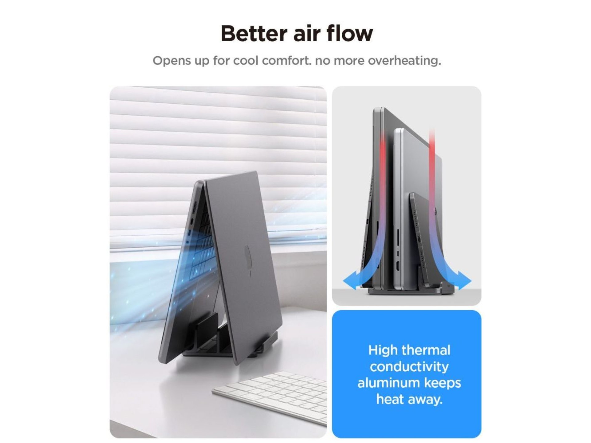 Organizador de mesa Spigen LD208S4 para laptops, tablets, smartphones e teclados - Cinza