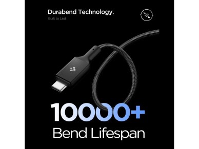 Cabo Spigen Essential EB24015CC USB-C / USB-C 240W 150cm - Preto Cabo Spigen Essential EB24015CC USB-C / USB-C 240W 150cm - Preto