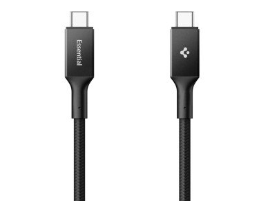 Cable USB-C/USB-C Spigen Essential EB10015CC de 100 W y 150 cm, color negro