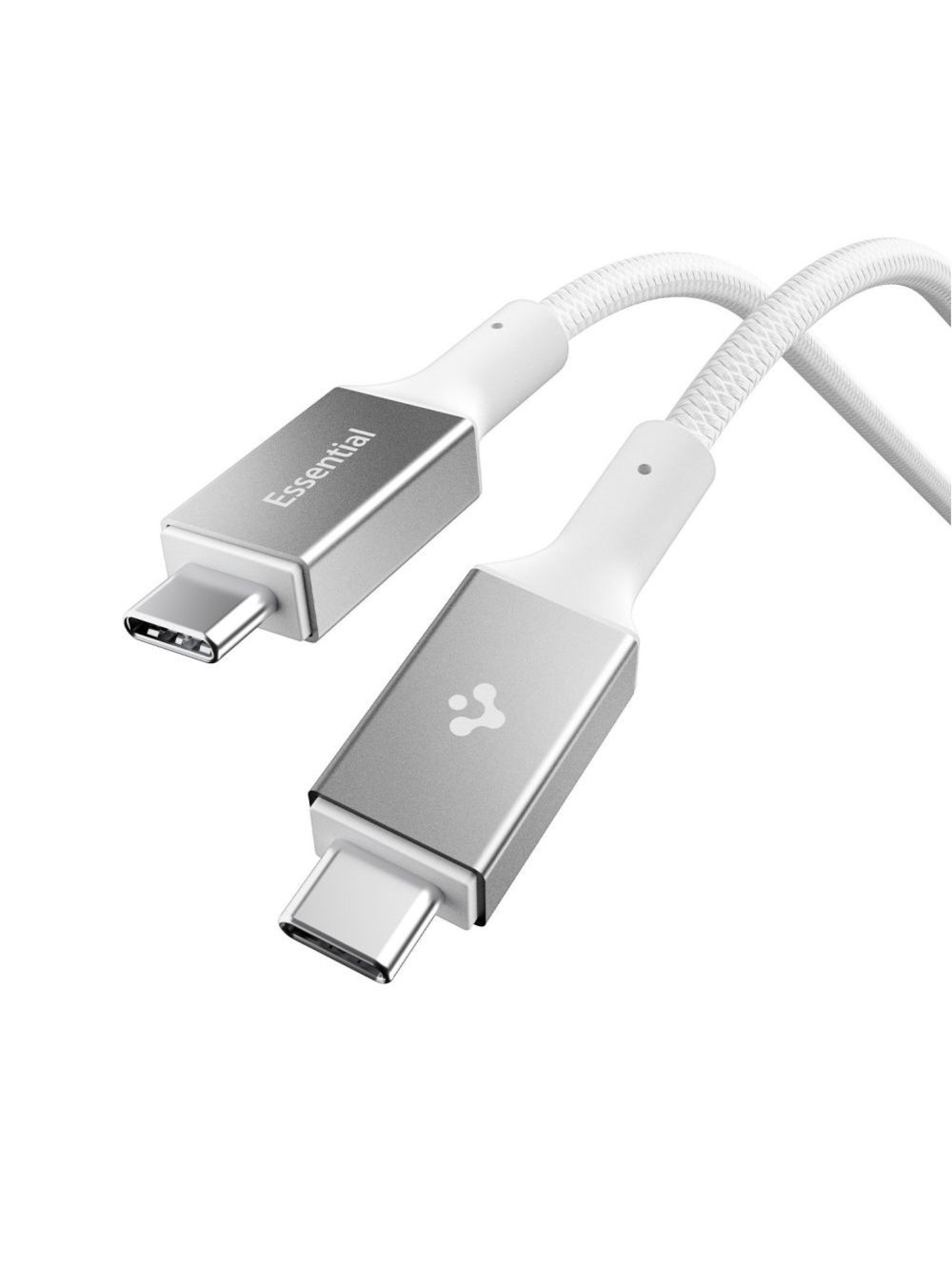 Cable USB-C/USB-C Spigen Essential EB24015CC de 240 W y 150 cm, color blanco