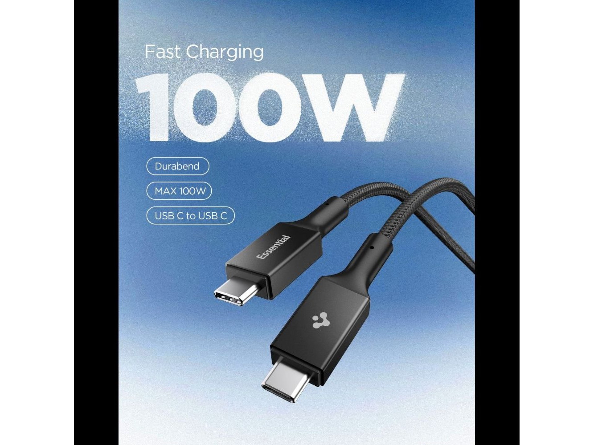 Spigen Essential EB10015CC USB-C / USB-C 100W 150cm Cable - Black