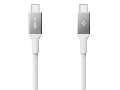 Cable USB-C/USB-C Spigen Essential EB24015CC de 240 W y 150 cm, color blanco
