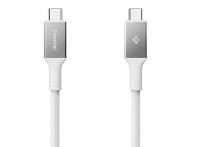 Cable USB-C/USB-C Spigen Essential EB10015CC de 100 W y 150 cm, color blanco
