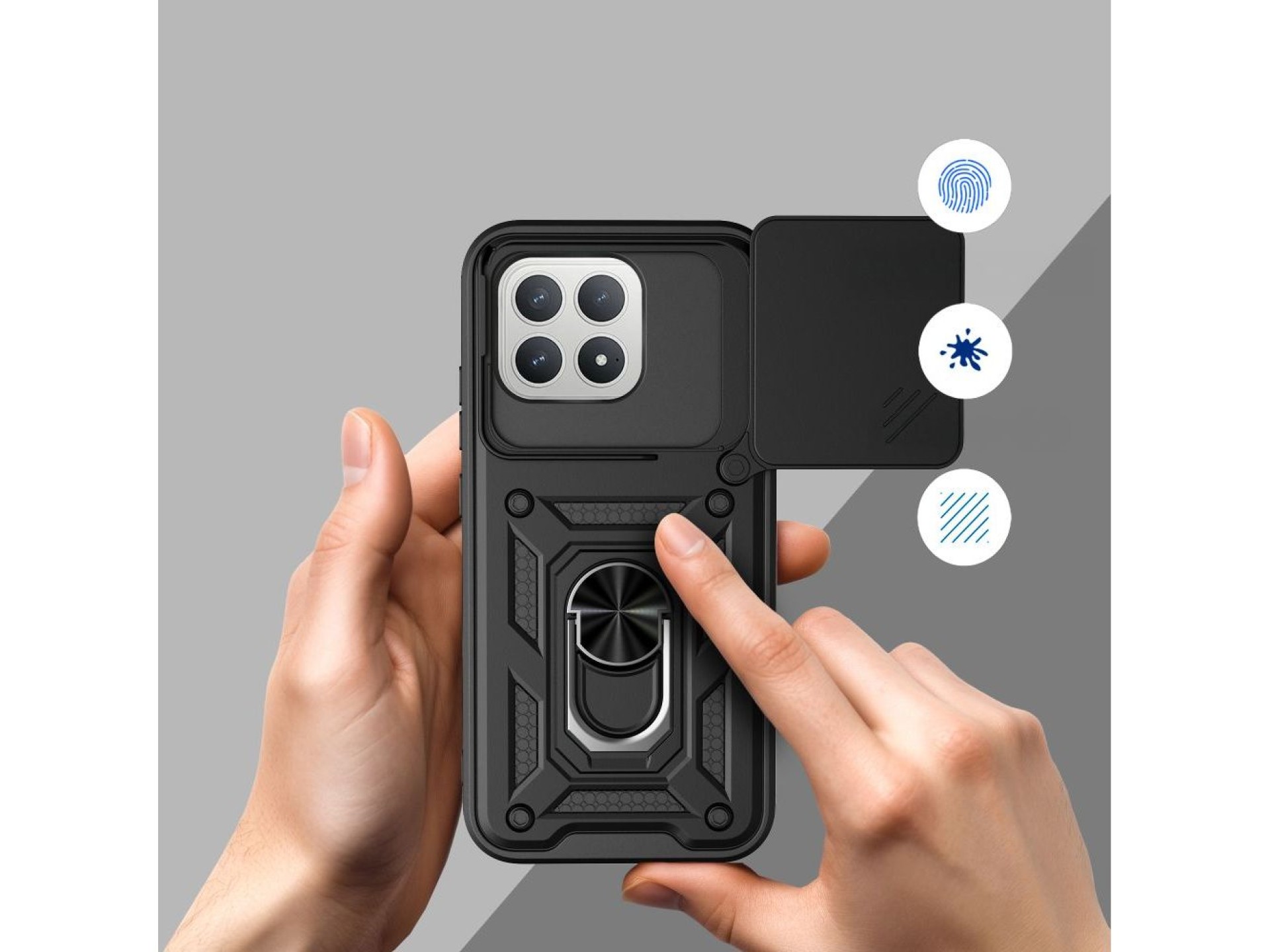 Capa Tech-Protect CamShield Pro para Xiaomi Poco F8 - Preta