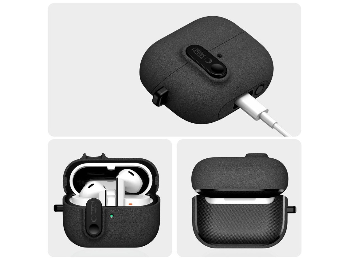 Capa Tech-Protect Slim Hook para Samsung Galaxy Buds 3 / 3 FE / 3 Pro - Preta