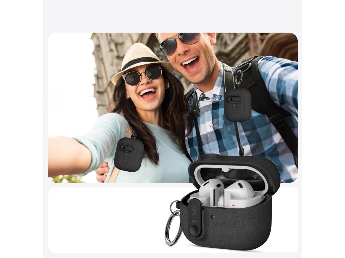 Capa Tech-Protect Slim Hook para Samsung Galaxy Buds 3 / 3 FE / 3 Pro - Preta