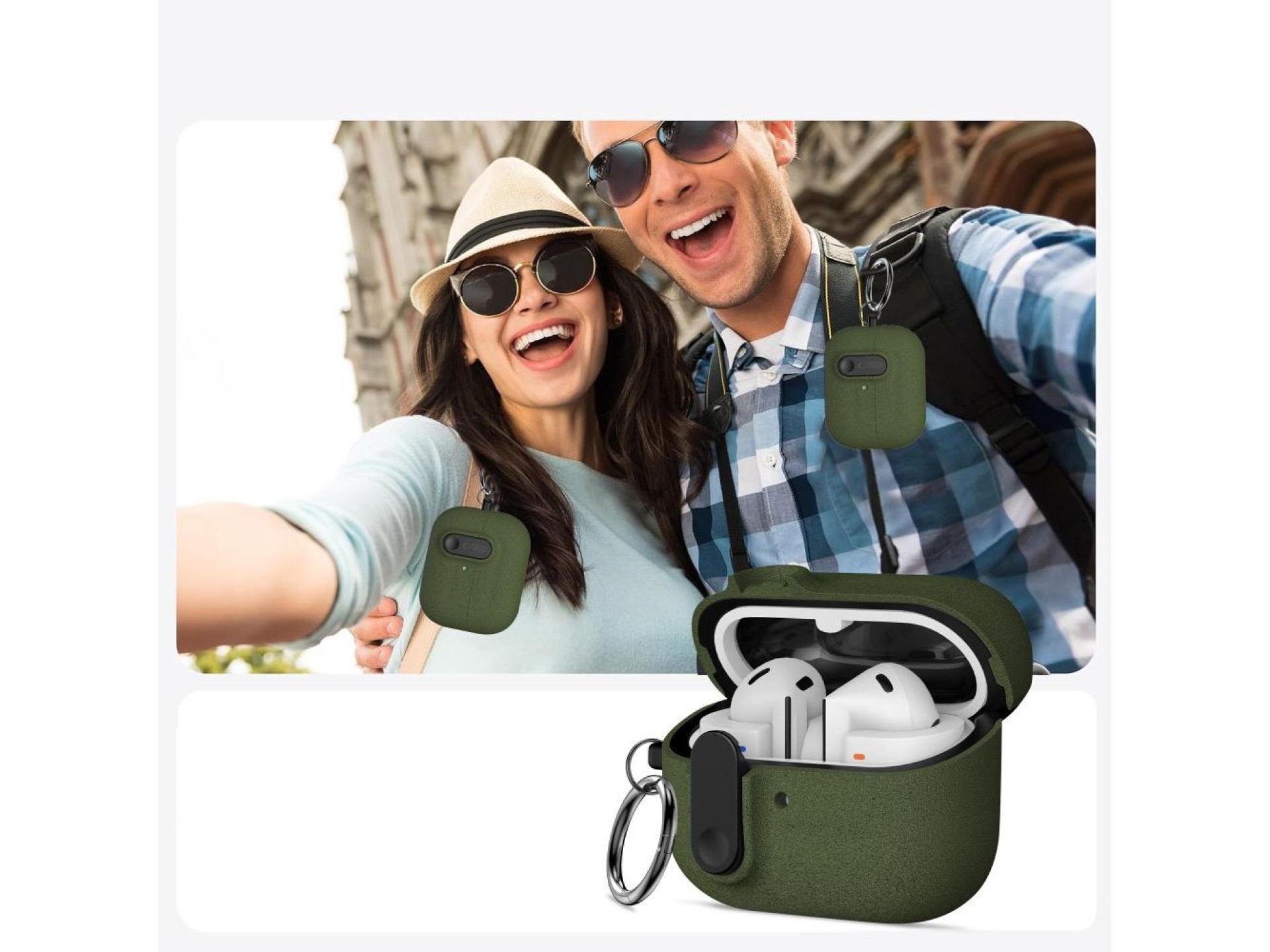 Tech-Protect Slim Hook Case for Samsung Galaxy Buds 3 / 3 FE / 3 Pro - Green