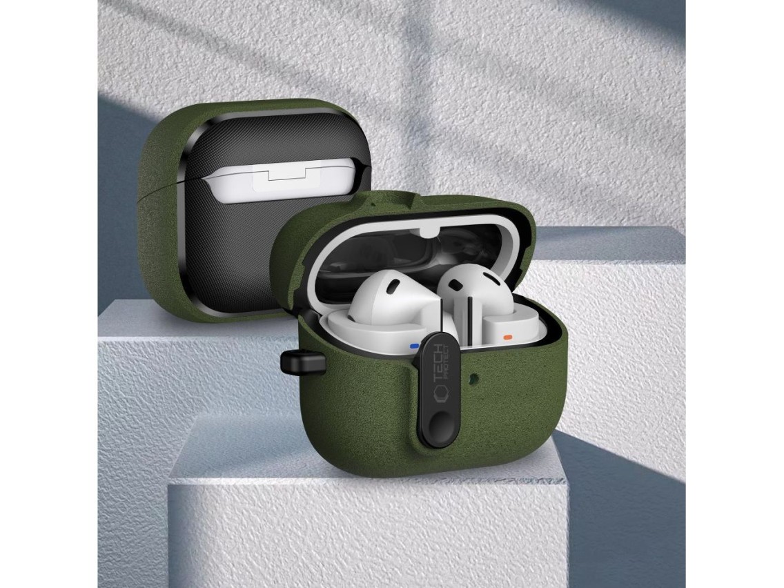 Tech-Protect Slim Hook Case for Samsung Galaxy Buds 3 / 3 FE / 3 Pro - Green