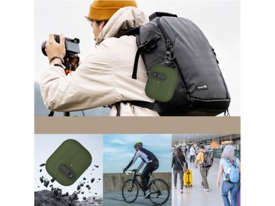 Funda delgada Tech-Protect con gancho para Samsung Galaxy Buds 3 / 3 FE / 3 Pro - Verde