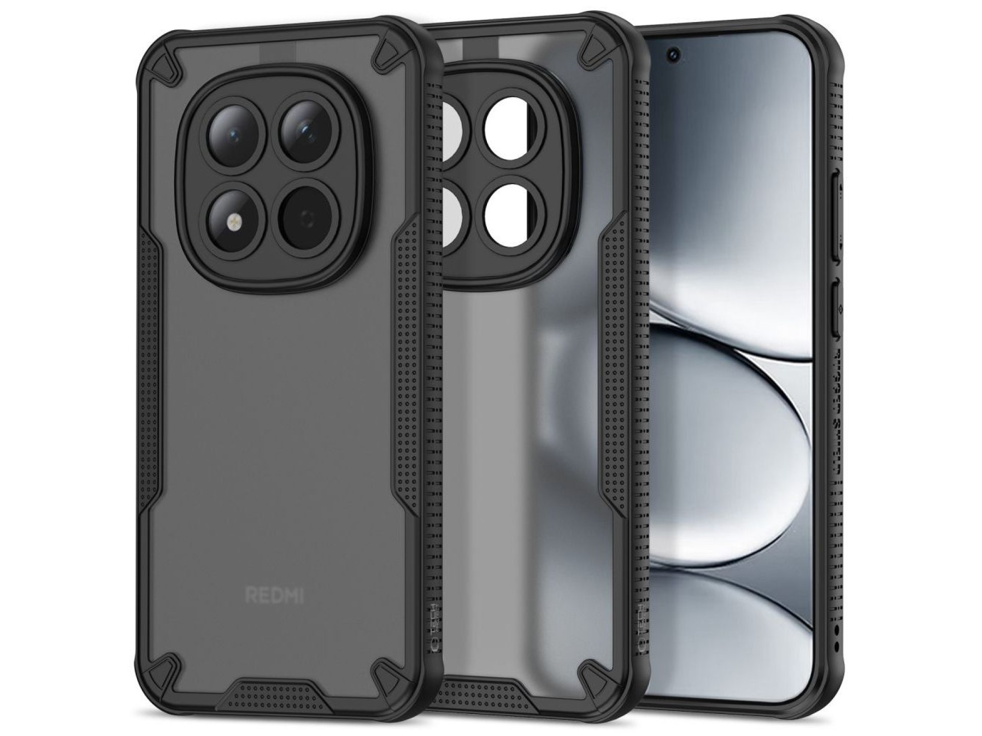 Capa protetora Tech-Protect Rugged Shield para Xiaomi Redmi Note 15 Pro 5G - Preta