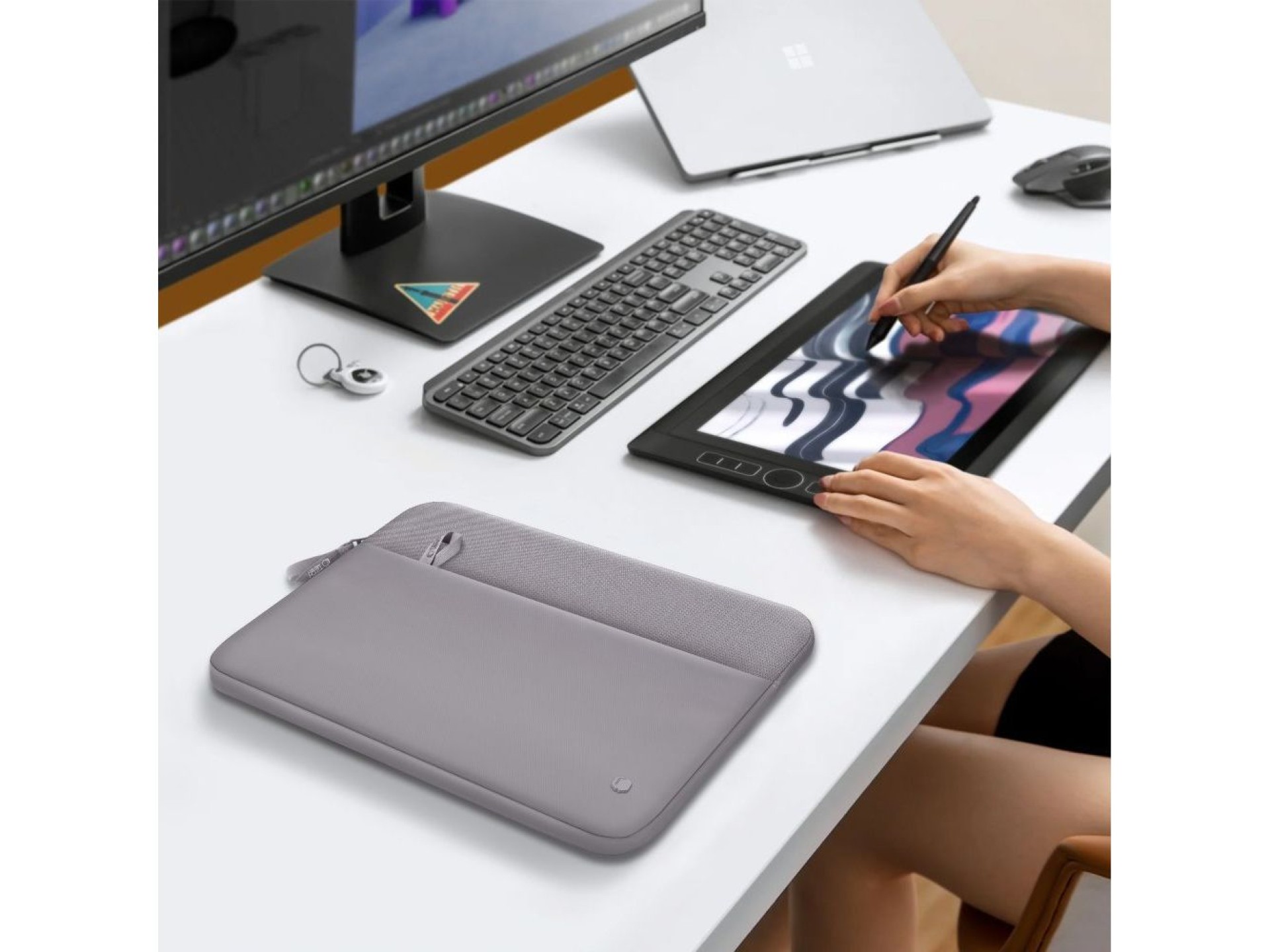 Capa protetora para laptop Tech-Protect de 15 a 16 polegadas - Cinza