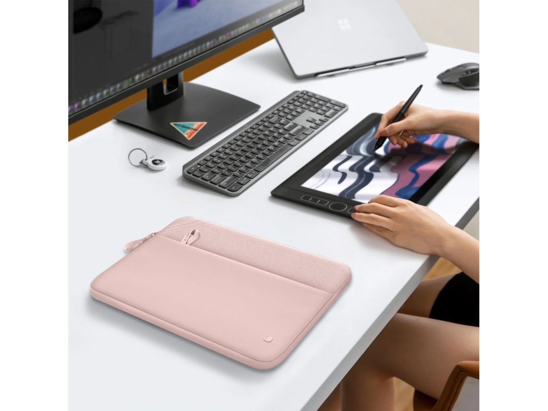 Capa protetora para laptop Tech-Protect de 15 a 16 polegadas - Rosa