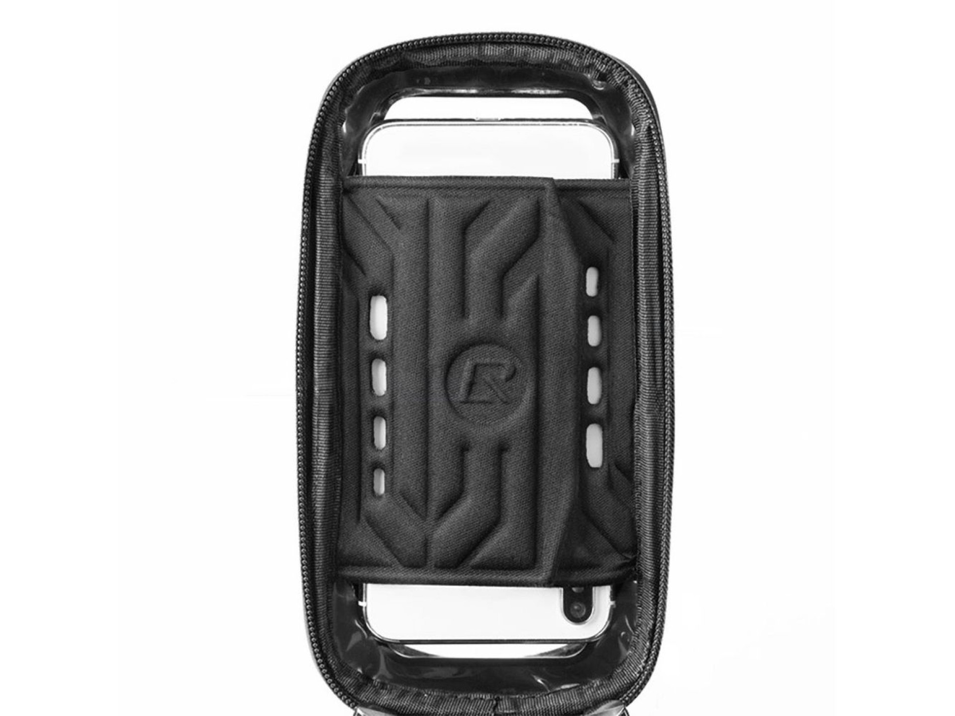 Bolsa de bicicleta Rockbros B68-1 para fixação no quadro, com bolso para celular, 1,7 l, preta.