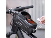 Bolsa de bicicleta Rockbros B68-1 para fixação no quadro, com bolso para celular, 1,7 l, preta. Bolsa de bicicleta Rockbros B68-1 para fixação no quadro, com bolso para celular, 1,7 l, preta.