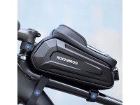 Bolsa de bicicleta Rockbros B68-1 para fixação no quadro, com bolso para celular, 1,7 l, preta. Bolsa de bicicleta Rockbros B68-1 para fixação no quadro, com bolso para celular, 1,7 l, preta.