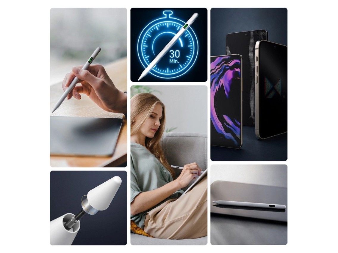Lápiz óptico activo universal Wozinsky Stylus (Android e iOS) - Blanco