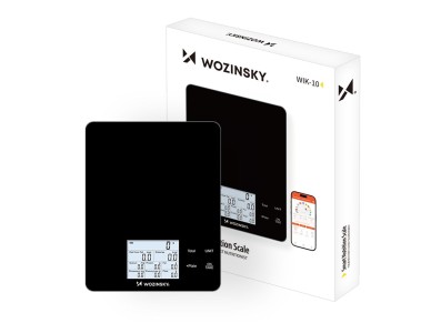 Balan�a de cozinha inteligente Wozinsky WIK-10 com visor digital e aplicativo Bluetooth - Preta