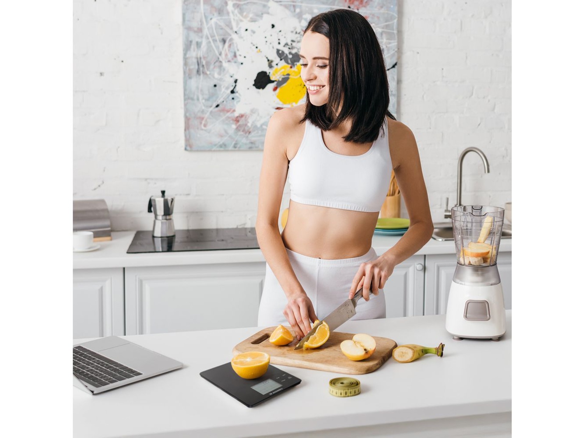 Balança de cozinha inteligente Wozinsky WIK-10 com visor digital e aplicativo Bluetooth - Preta