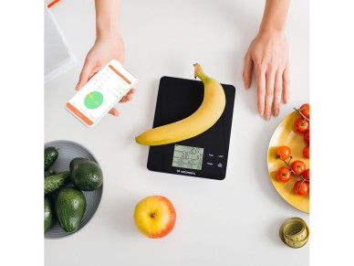 Balan�a de cozinha inteligente Wozinsky WIK-10 com visor digital e aplicativo Bluetooth - Preta
