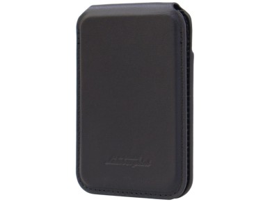 Carteira para celular Lamborghini D1 em couro genu�no com MagSafe - Preta e Verde