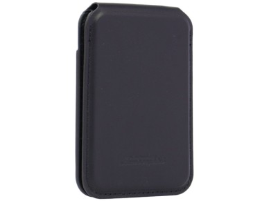 Carteira para celular Lamborghini D1 em couro genu�no com MagSafe - Preta e Verde