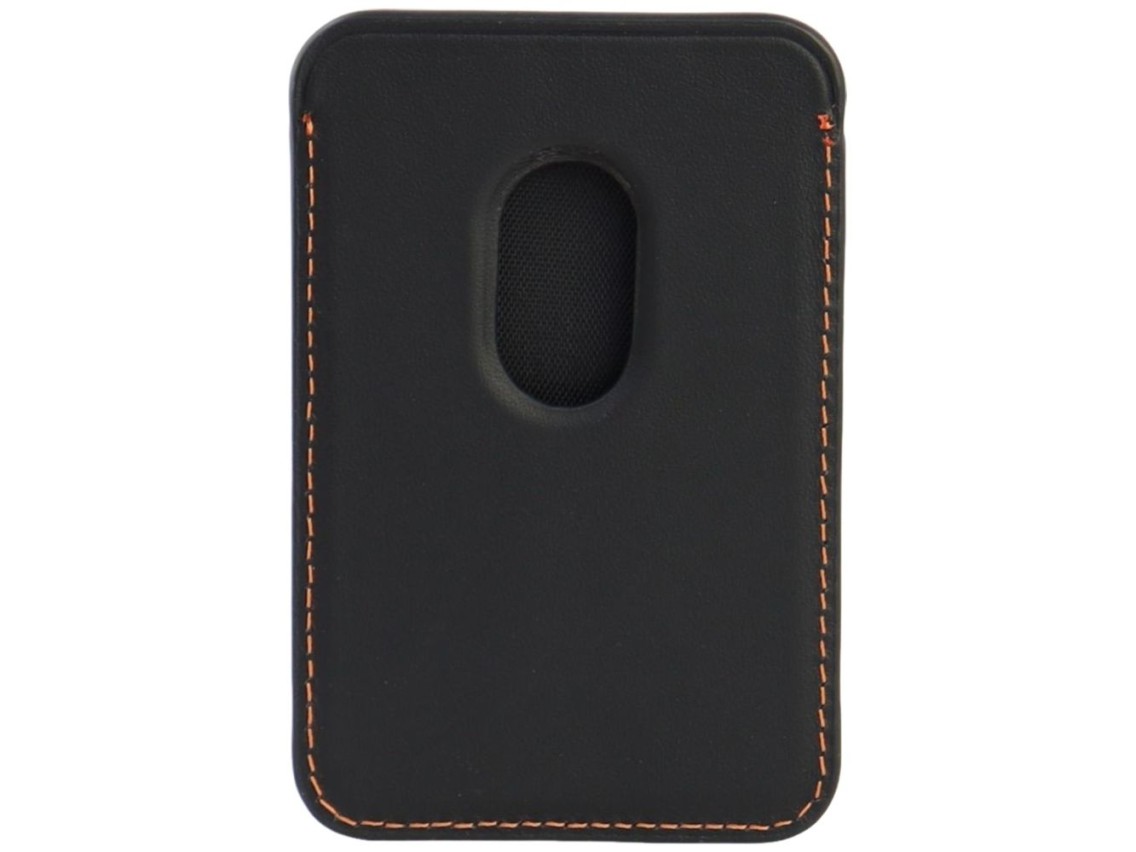 Carteira para celular Lamborghini Urus D8 em couro genuíno com sistema MagSafe e ímã - Preta e verme