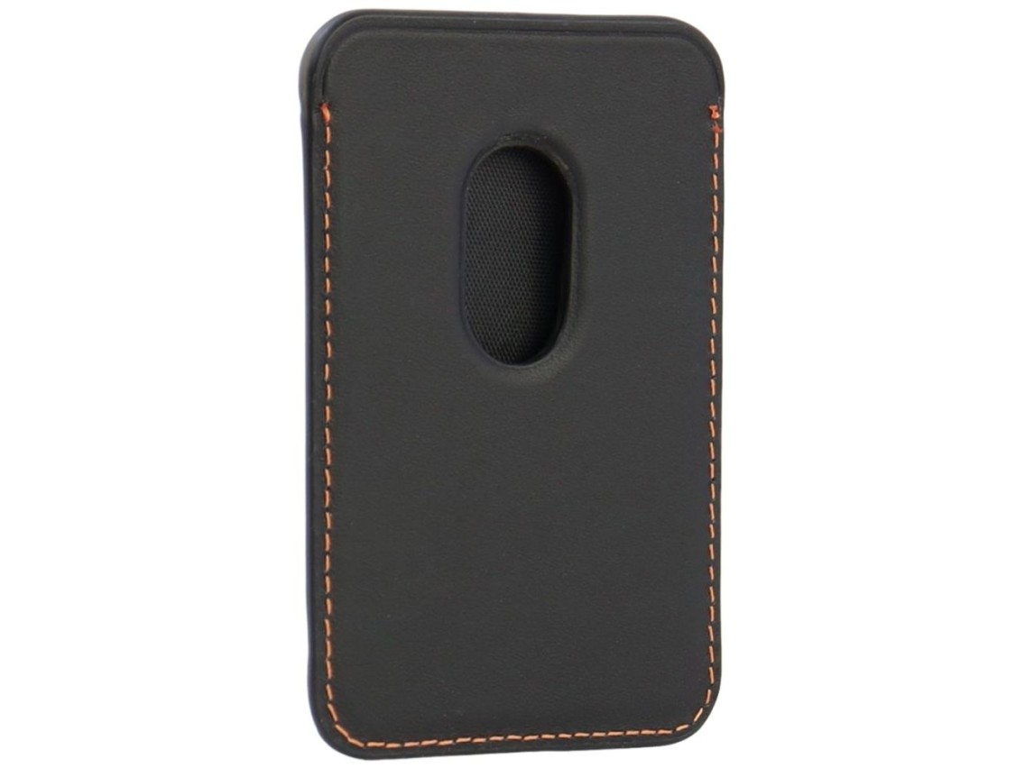 Carteira para celular Lamborghini Urus D8 em couro genuíno com sistema MagSafe e ímã - Preta e verme