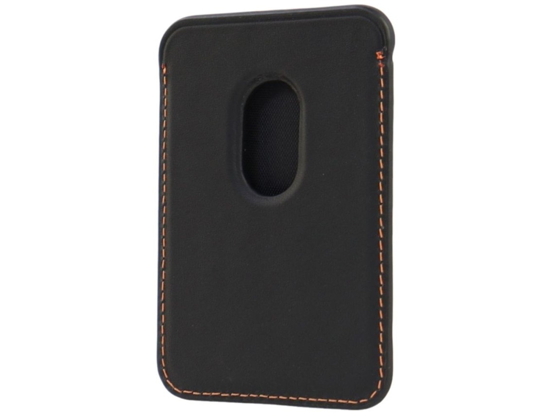 Carteira para celular Lamborghini Urus D8 em couro genuíno com sistema MagSafe e ímã - Preta e verme
