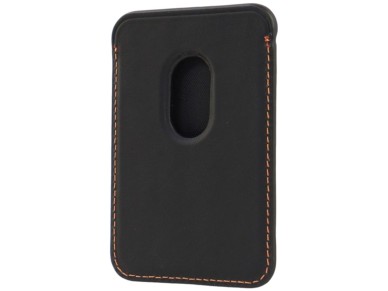 Carteira para celular Lamborghini Urus D8 em couro genu�no com sistema MagSafe e �m� - Preta e verme