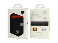 Carteira para celular Lamborghini Urus D8 em couro genuíno com sistema MagSafe e ímã - Preta e verme Carteira para celular Lamborghini Urus D8 em couro genuíno com sistema MagSafe e ímã - Preta e verme