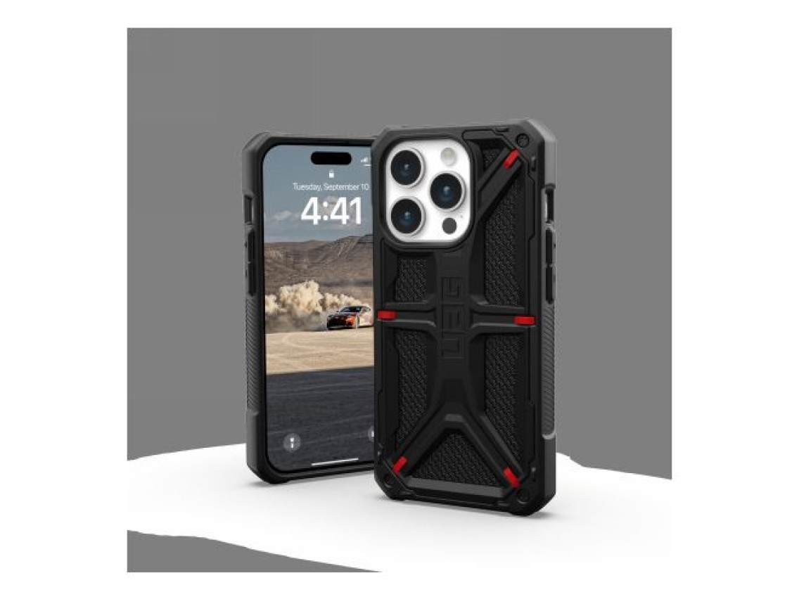 Capa UAG Monarch para iPhone 15 Pro - kevlar preto