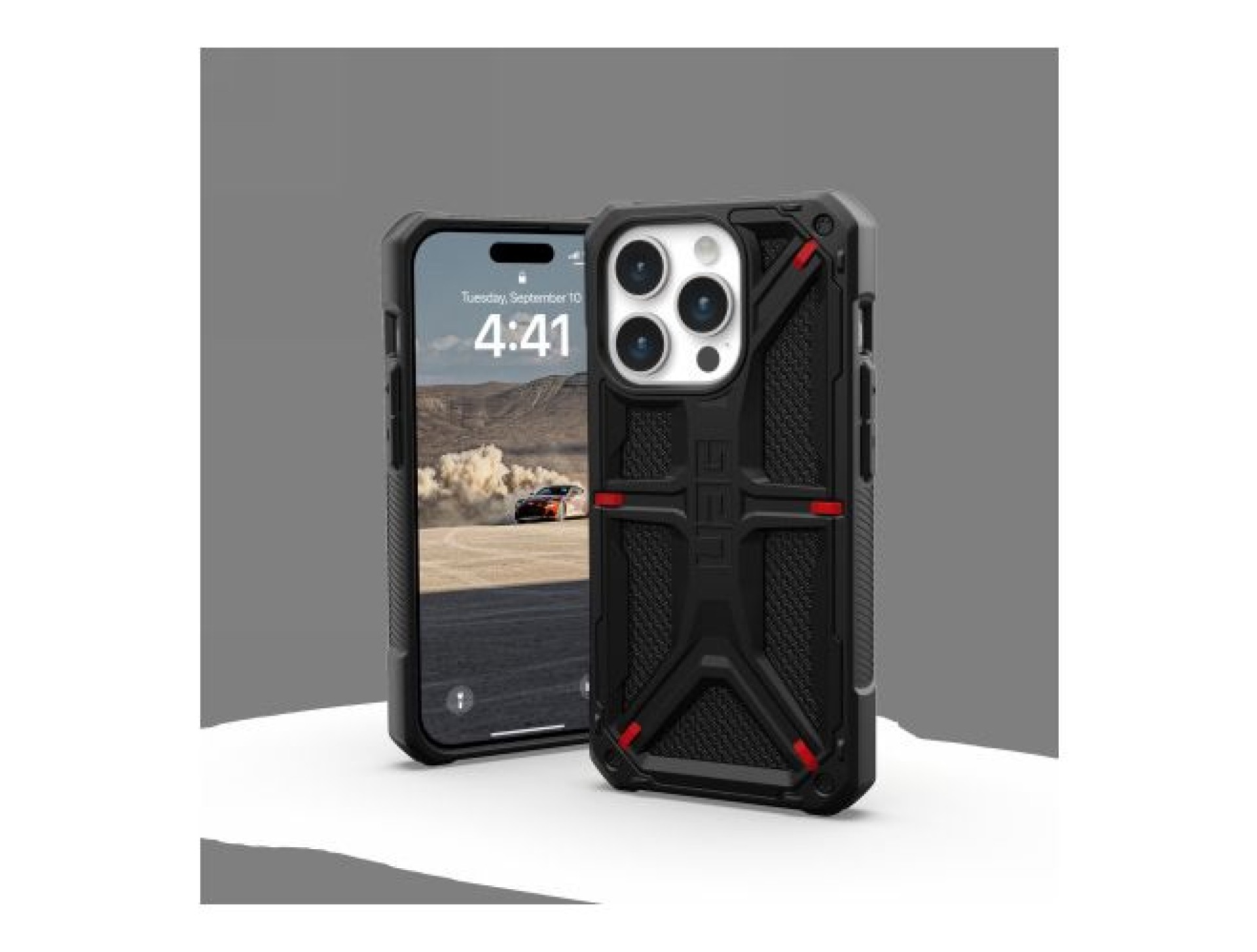 Capa UAG Monarch para iPhone 15 Pro - kevlar preto
