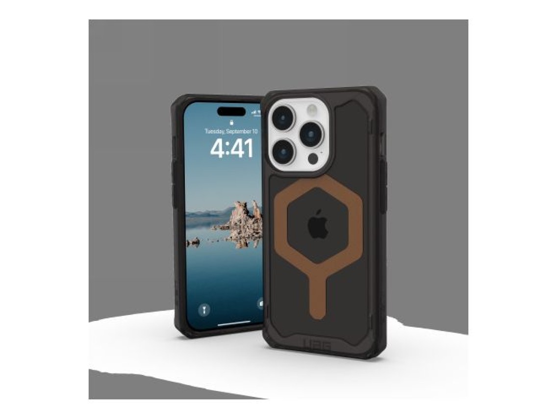 Capa UAG Plyo MagSafe para iPhone 15 Pro - preta e marrom