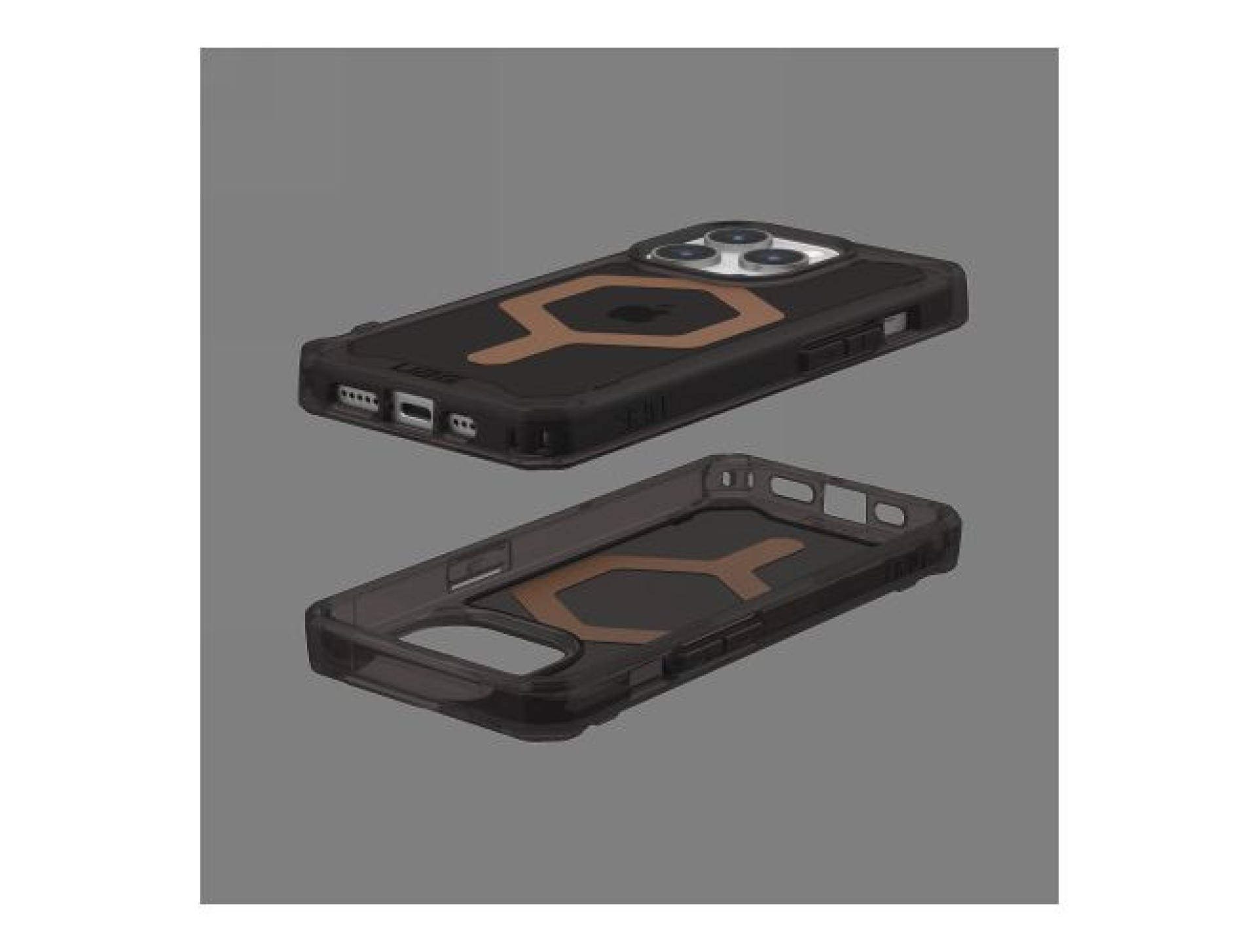 Capa UAG Plyo MagSafe para iPhone 15 Pro - preta e marrom