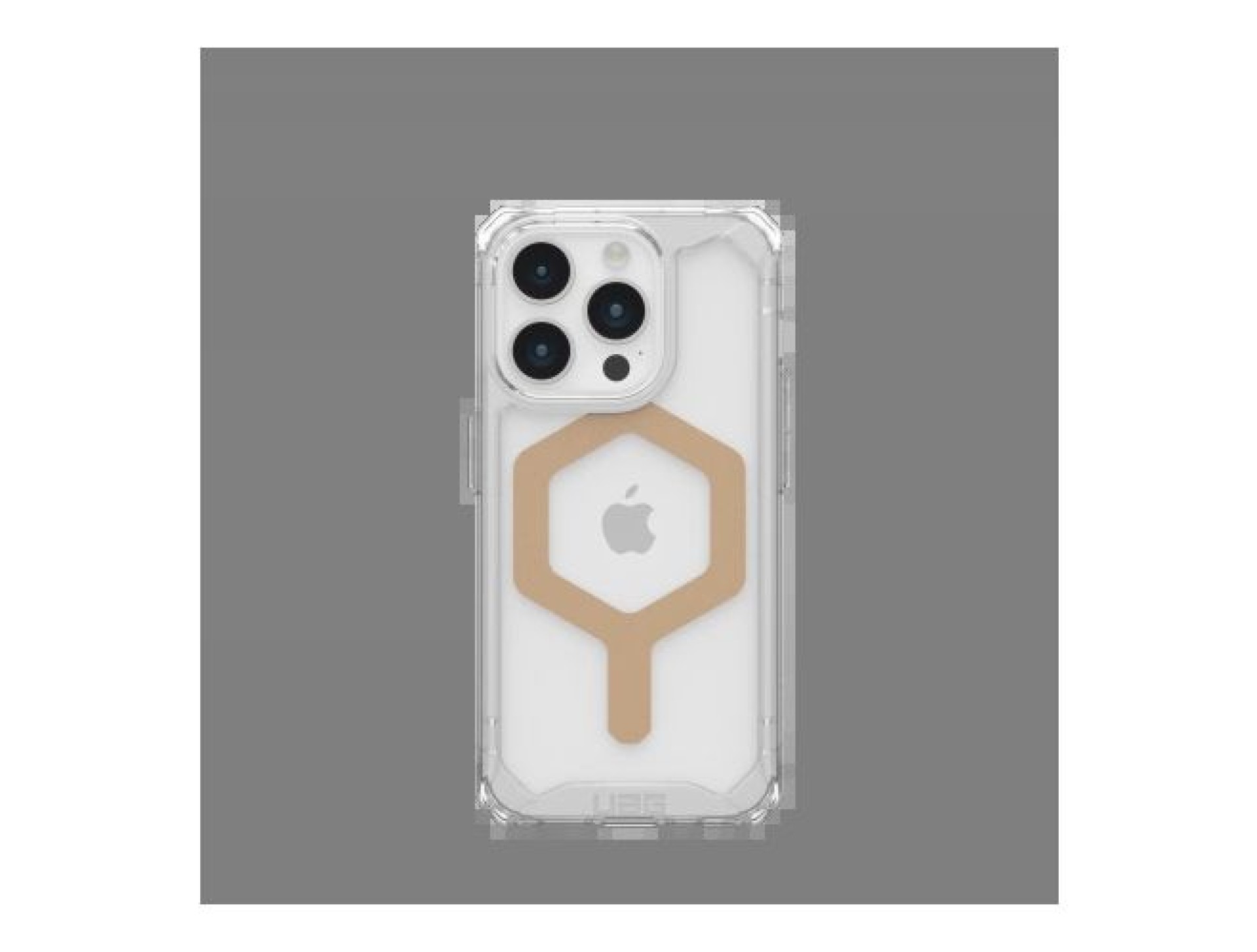 Funda UAG Plyo MagSafe para iPhone 15 Pro - transparente y dorada