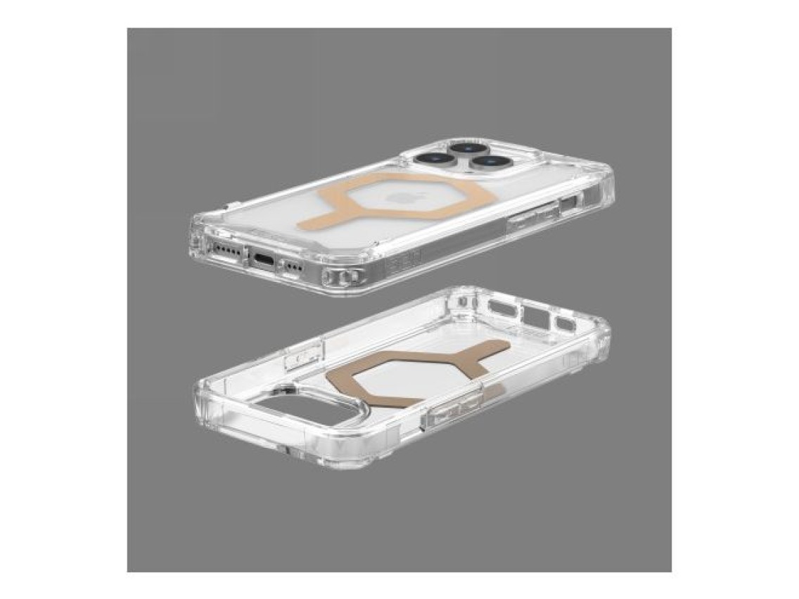Funda UAG Plyo MagSafe para iPhone 15 Pro - transparente y dorada