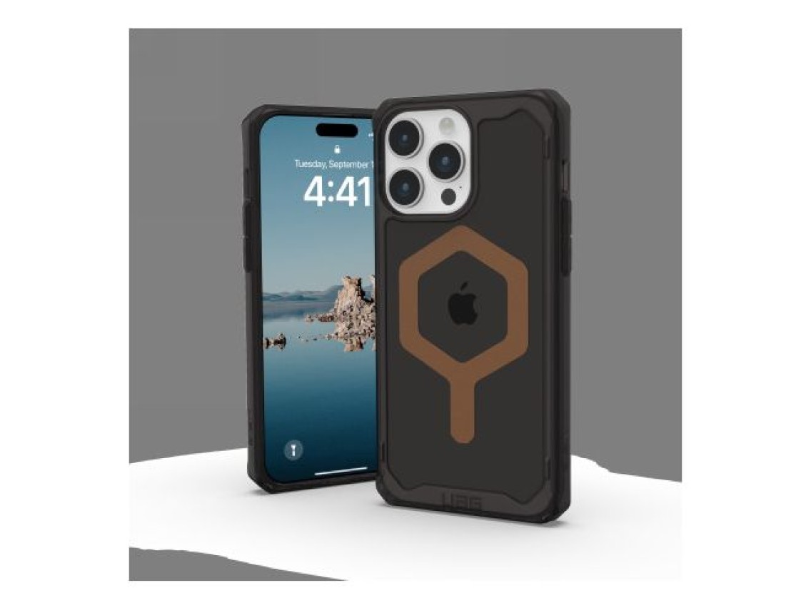 Funda UAG Plyo MagSafe para iPhone 15 Pro Max - negra y marrón
