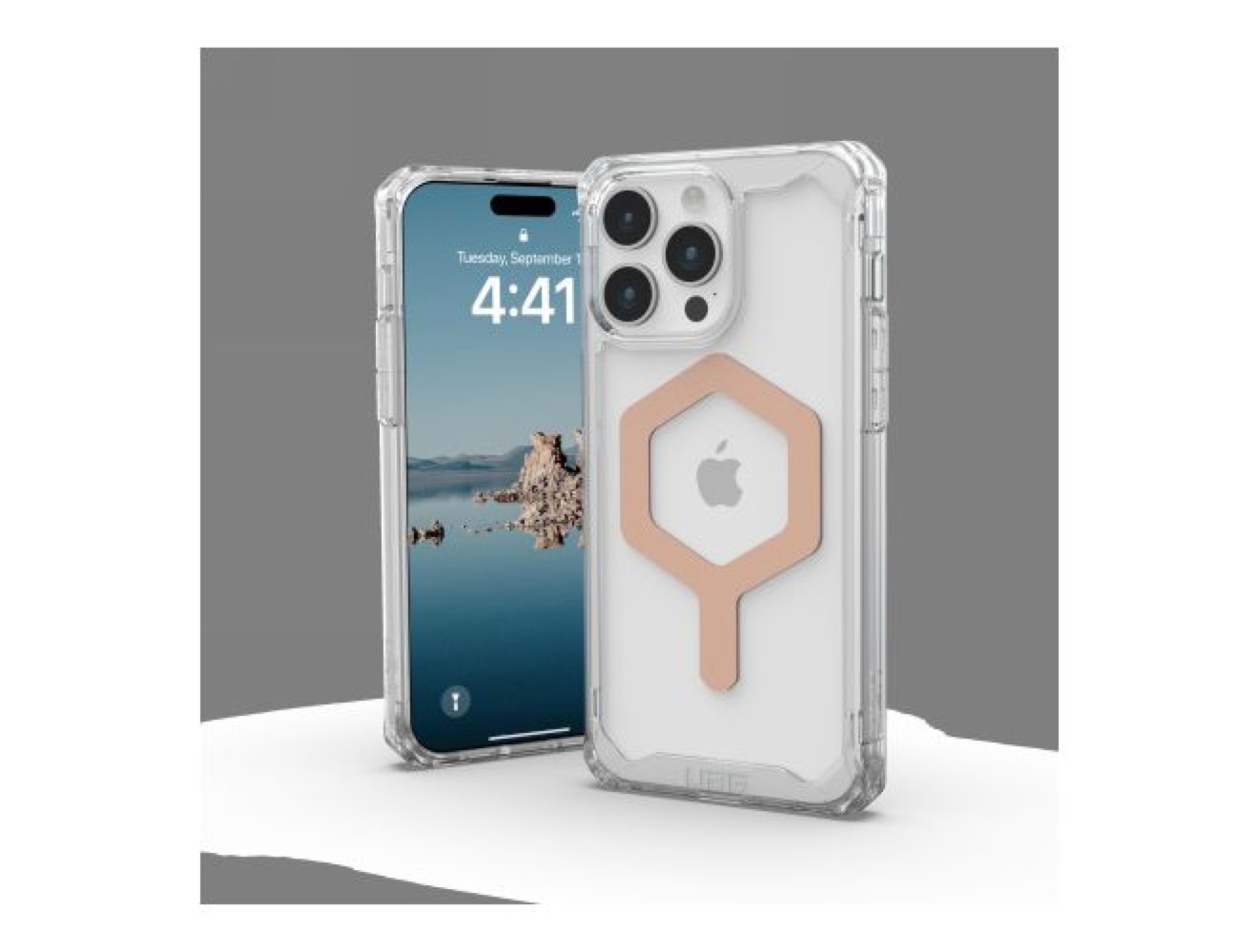 Funda UAG Plyo MagSafe para iPhone 15 Pro Max - transparente y perlado