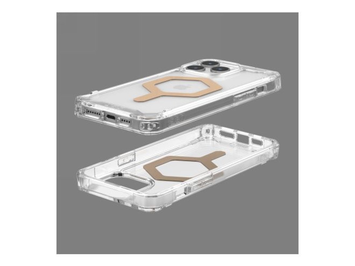 UAG Plyo MagSafe case for iPhone 15 Pro Max - transparent and gold