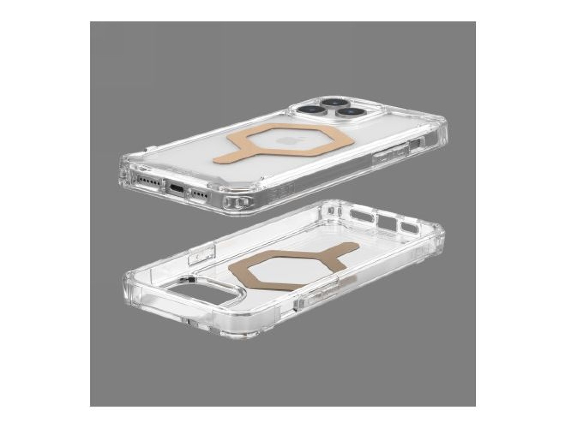 UAG Plyo MagSafe case for iPhone 15 Pro Max - transparent and gold