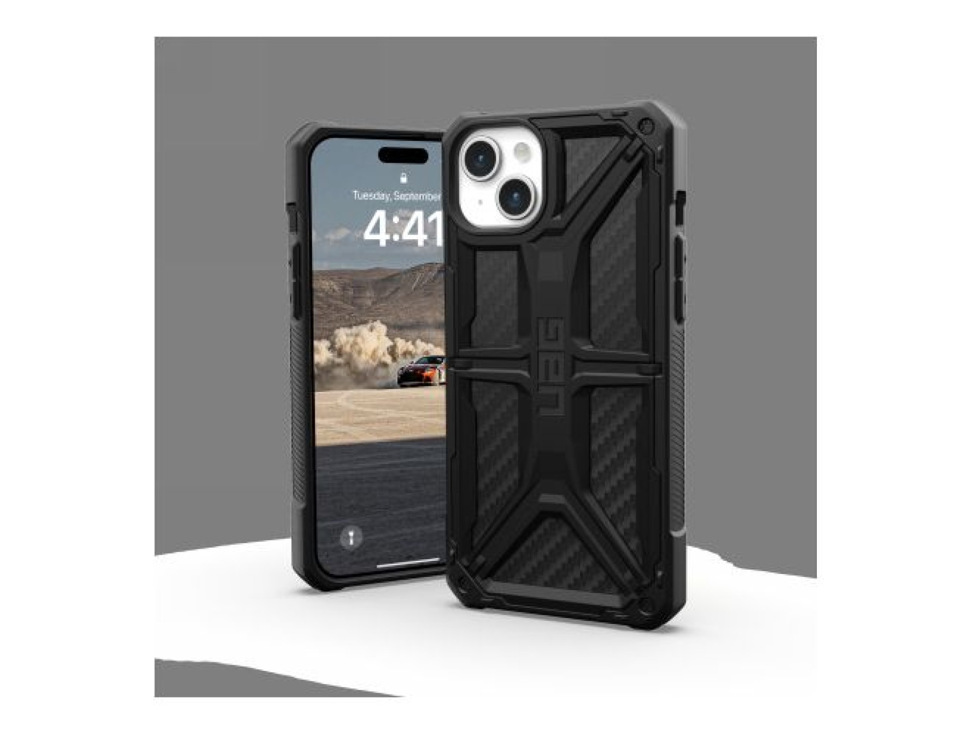Funda UAG Monarch para iPhone 15 Plus - carbono negro