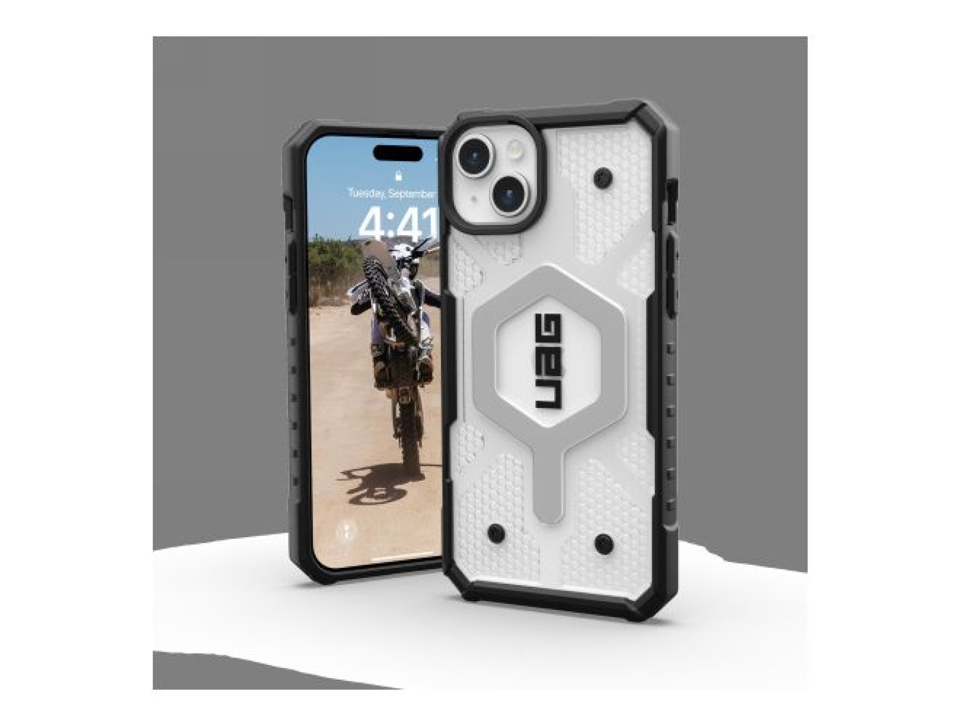 Capa UAG Pathfinder MagSafe para iPhone 15 Plus - transparente