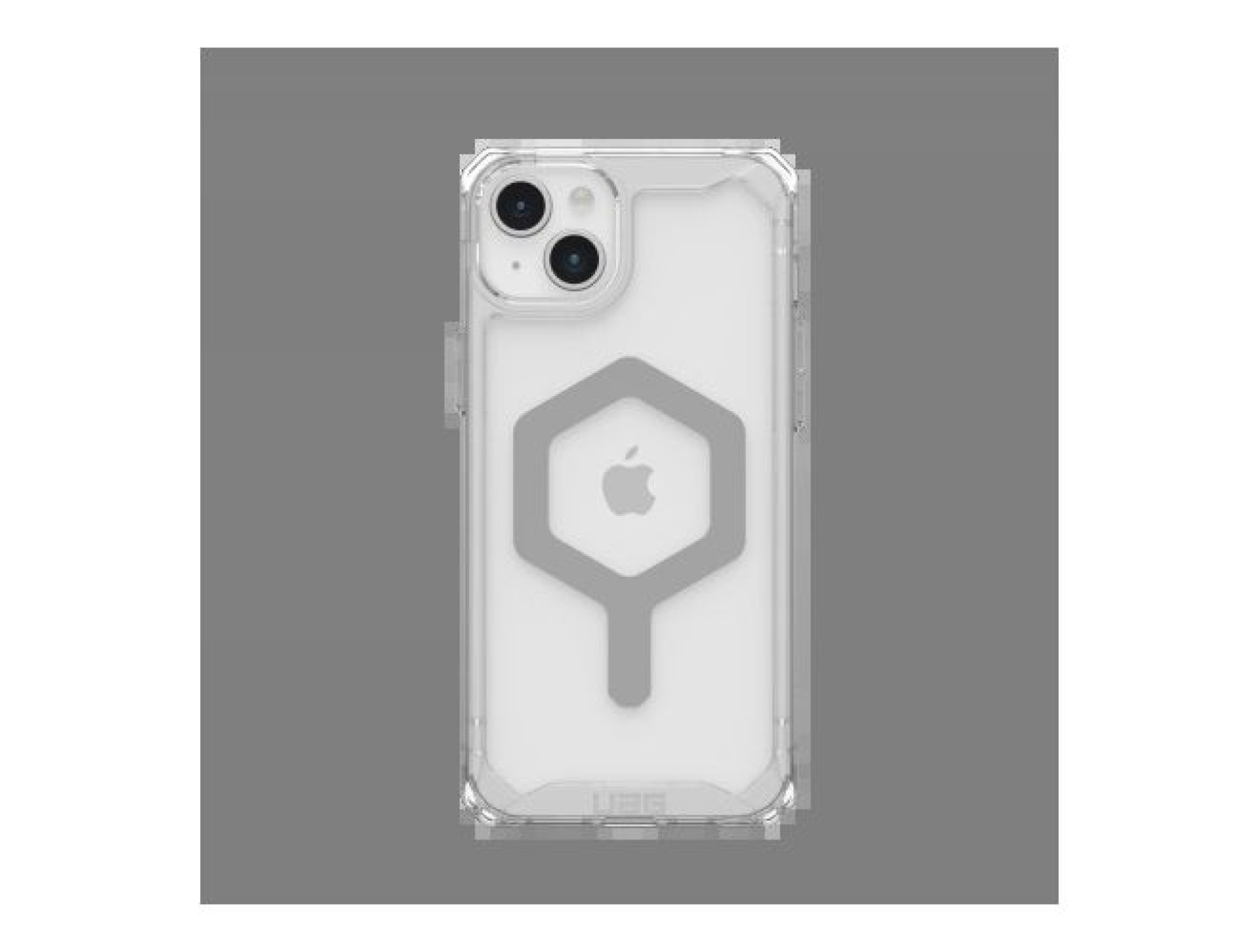 Funda UAG Plyo MagSafe para iPhone 15 Plus - transparente y plateada