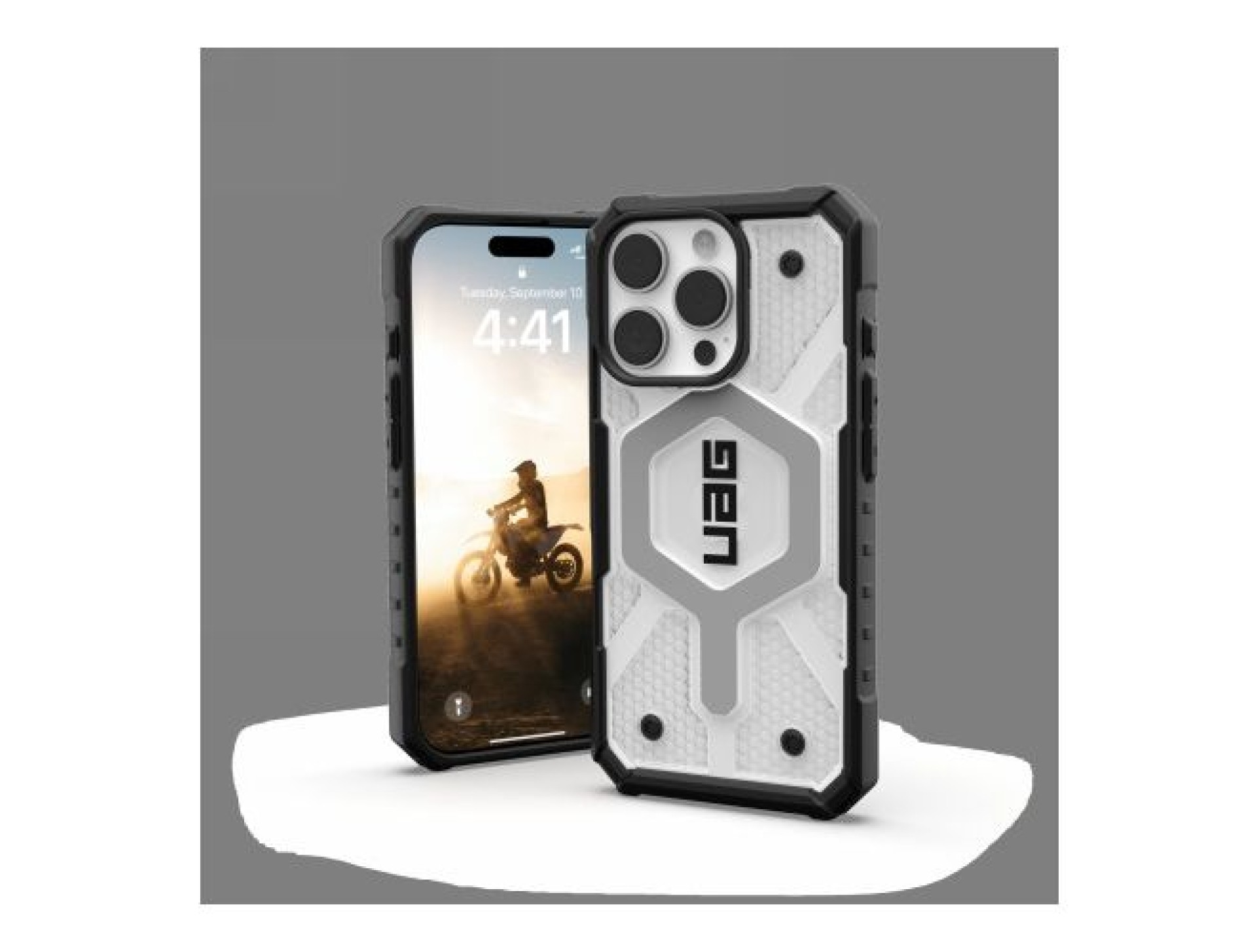 Capa UAG Pathfinder Clear Magsafe para iPhone 16 Pro - Branca