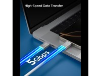 Cable USB-C Spigen EB10020CC de 100 W y 200 cm, blanco Cable USB-C Spigen EB10020CC de 100 W y 200 cm, blanco