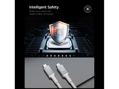 Cable USB-C Spigen EB10020CC de 100 W y 200 cm, blanco
