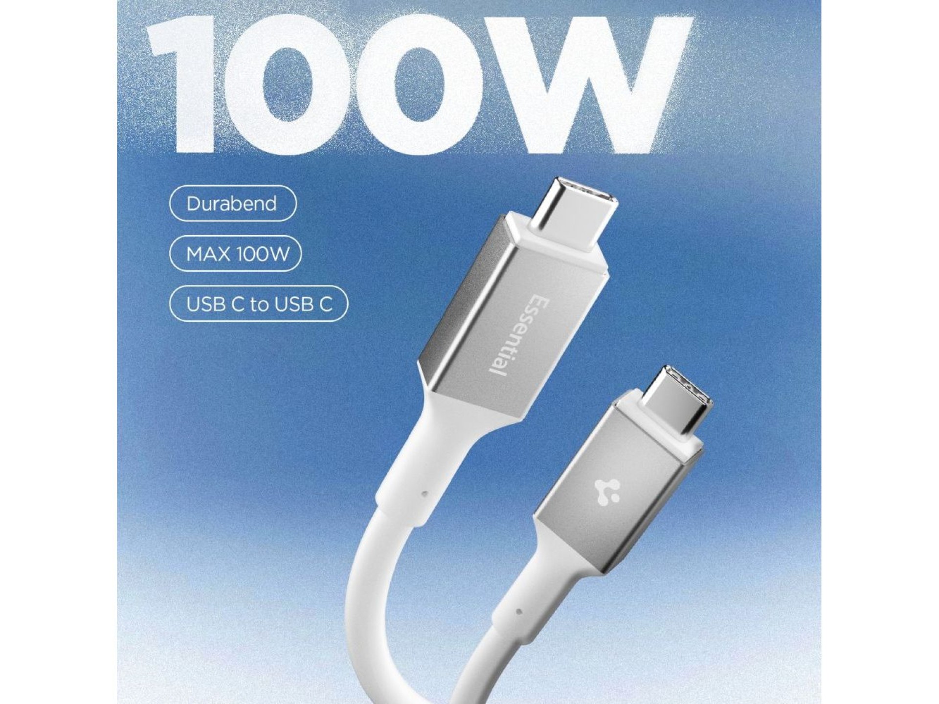 Cable USB-C Spigen EB10020CC de 100 W y 200 cm, blanco