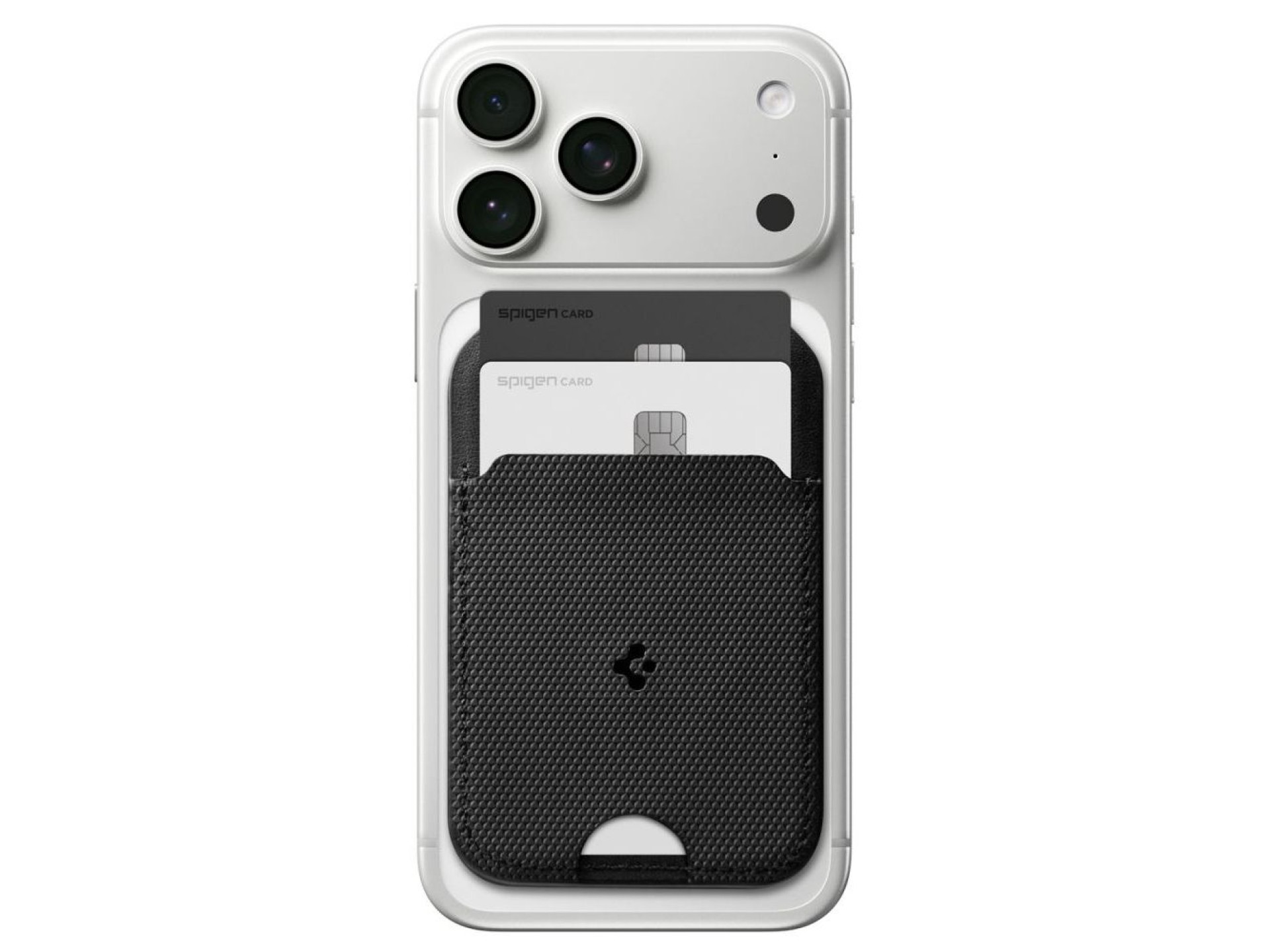Funda para teléfono Spigen Slim Fold Tripod Wallet S314-2 MagSafe con cierre magnético - Negra