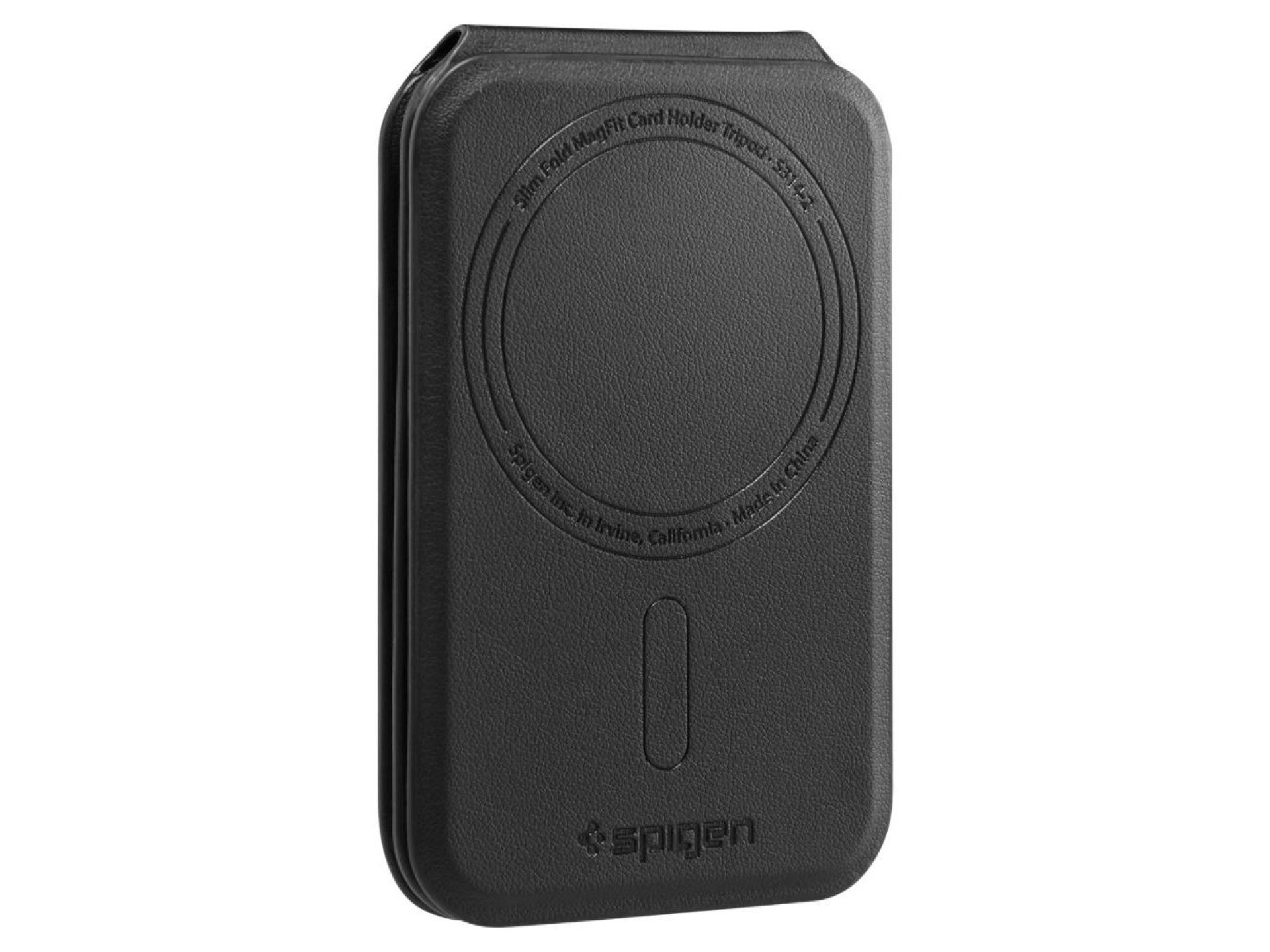 Funda para teléfono Spigen Slim Fold Tripod Wallet S314-2 MagSafe con cierre magnético - Negra
